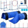 VEVOR Dog Agility Training Equipment 7 PCS Set w/ Hurdles 2 Tunnels Jump Ring