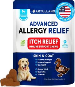 Dog Allergy Relief Chews Itching Skin Relief for Dogs Fish Oil Omega 3 Seasonal Allergies Pills Skin & Coat Anti Itch Hot Spots Treatment Canine Immun