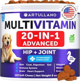 Dog Multivitamin Chewable with Glucosamine 20 in 1 Dog Vitamins and Supplements Senior & Puppy Multivitamin for Dogs Pet Joint Support Health Immunity