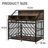 43.3 inch Dog Crate Furniture for Large Dogs,Wooden Dog Crate with Divider,Double Door Dog Kennel with Three Drawers Storages