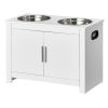 VEVOR Pet Feeding Station w/ 2 Elevated Dog Bowls Dog Food & Toy Storage Cabinet