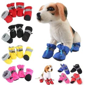 Anti-slip Pet Dog shoes Waterproof boots shoes puppy cat socks boots dog shoes (Color: Blue, size: 3)