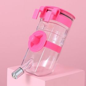 No Drip Dog Kennel Water Bottle Dispenser For Crate (Color: Pink)