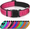 Reflective Dog Collar; Soft Neoprene Padded Breathable Nylon Pet Collar Adjustable for Medium Dogs