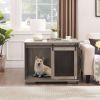 Farmhouse Dog Cage Crate Furniture with Sliding Barn Door