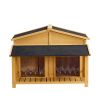 Dog House, Waterproof Dog Cage Kennel, Wooden Outdoor and Indoor Dog House, Raised Pet Kennel for Medium Dogs, Log Cabin Style with Porch